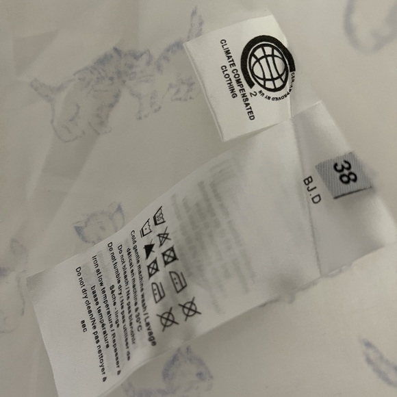 NWT Ganni Ruffled Collar Kitten Print Blouse - Picture 6 of 8